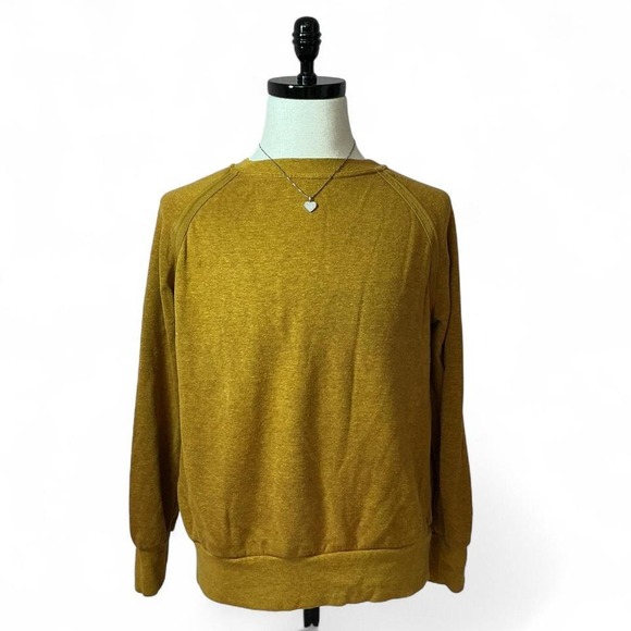PrAna Golden Yellow Crewneck Long Sleeve Pullover Casual Comfy Basic Top - Picture 1 of 4